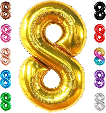 KatchOn Foil Golden Number 8 Balloon by KatchOn