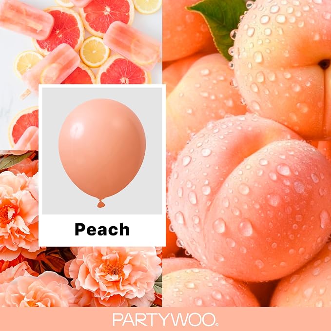 PartyWoo Peach Balloons 140pcs Light Orange Pink Color 18 12 10 5 Inch | 18 12 - Image 2
