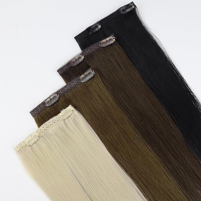 Full Shine Blonde Seamless Human Hair Clip in Extensions Short Human Hair Clip in Extensions Platinum Blonde Hair Functionality 10 Inch 60 Grams 3 PCS
