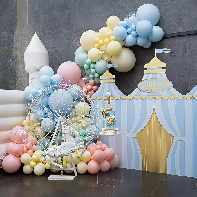 HILAVO Pastel Balloons 12 Inch Macaron Pink Blue Green Purple Yellow Pastel - Image 6