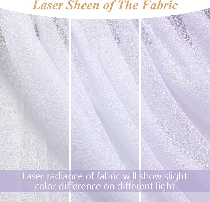 White Wedding Arch Draping Fabric Backdrop Drapes Sheer 2 Panels | 28.7"x20FT - Image 3
