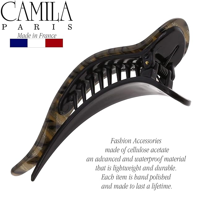 Camila Paris CP2509 French Hair Clip for Women, Alligator Clip, Duckbill Girls Hair Claw Clips Jaw Fashion Durable and Styling Hair Accessories for Women, Strong Hold No Slip Grip, Made in France