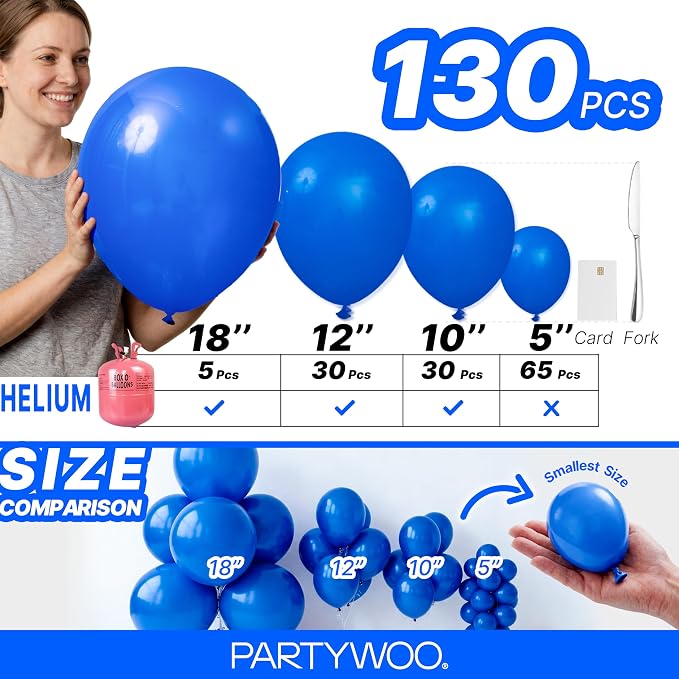 PartyWoo Dark Blue Balloons, Party Decorations, Wedding Decorations - Image 6