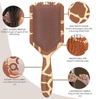 FRAMAR Paddle Hair Brush Detangler, Detangling Hairbrush For Women, Wet Hair Brush For Girls, Hair Detangler Brush, Wet Hairbrush, Hairbrushes, Girls Hairbrush Detangler, Reduces Frizz - Giraffe