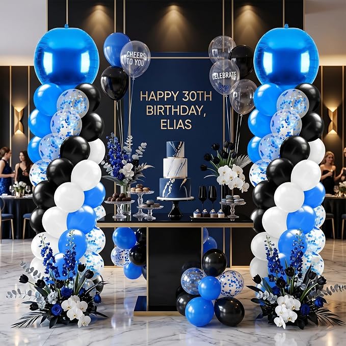 2 Sets Blue and Black White Balloon Column Stand Kit for, Adjustable Floor by Sonwyoung