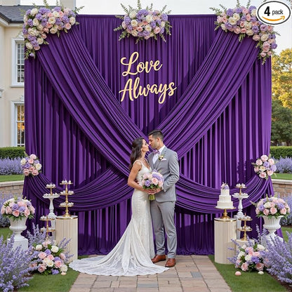 20×12ft Wrinkle Free Purple Backdrop Curtain by ENJOYYOURPARTY