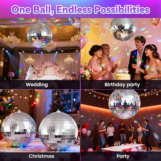 Youdepot 6-Inch Disco Ball, Reflective Disco Ball Decor, - Image 3