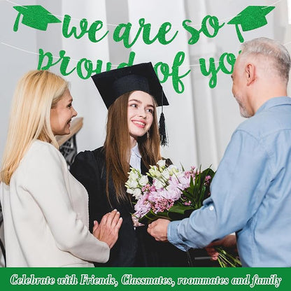 2026 Graduation Decorations Pre-Strung Blingbling We Are So Proud of You Banner - Image 4