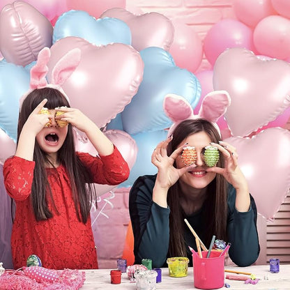 Pink Blue Heart Balloons, 18 Inch Pastel Blue Pink Foil Balloons, 18 Inch Light - Image 6