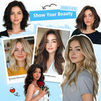 SARO-UP Human Hair Toppers for Women Real Human Hair pieces for Women with Thinning Hair pieces 7 * 10cm Hand-Tied Swiss Base Topper No Bangs 30g Hairpieces 10Inch (4T427#