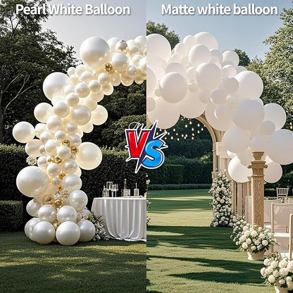 100pcs Pearl White Balloons 12 inch White Latex Party Balloons - Image 4
