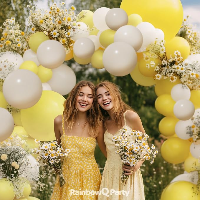 RainbowQ 165 Pcs Yellow Balloons Arch Kit Different Sizes Garland | Pastel - Image 6