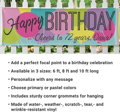 Let's Make Memories Personalized Happy Birthday Banner - Image 3
