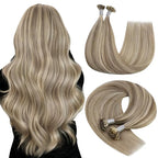 YoungSee U Tip Hair Extensions Human Hair Highlight Light Brown and Blonde Utip Human Hair Extension for Thin Hair Pre Bonded U Tip Remy Hair Extension Hot Fusion K Tip Hair Extensions Soft 50s/50g