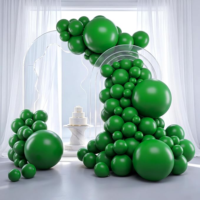 RUBFAC Dark Green Balloons Different Size Balloon Arch Kit 129pcs | Emerald by RUBFAC