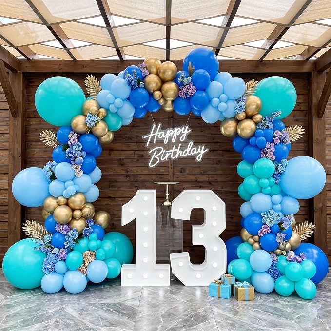 RUBFAC 135pcs Teal Blue Balloons Different Sizes 18 12 10 5 Inch Turquoise Teal - Image 5