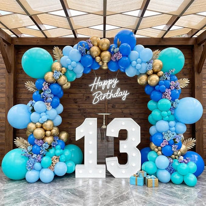 RUBFAC 135pcs Teal Blue Balloons Different Sizes 18 12 10 5 Inch Turquoise Teal - Image 5