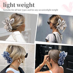Bow Claw Clips Bow Hair Clips Blue White 2PCS Big Hair Bows for Women Butterfly Styling Large Hair Clips for Thick Hair for Girls Hair Accessories for Teen