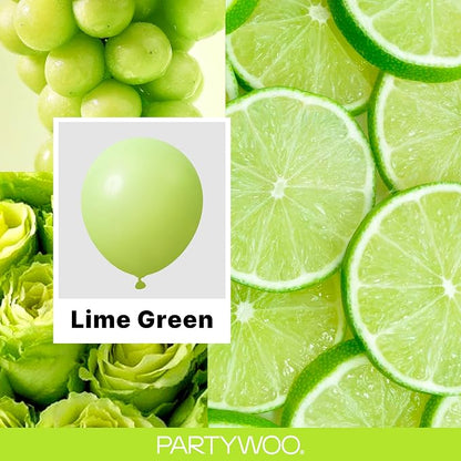 PartyWoo Lime Balloons 140pcs Green Light Green Color 18 12 10 5 Inch | 18 12 - Image 2