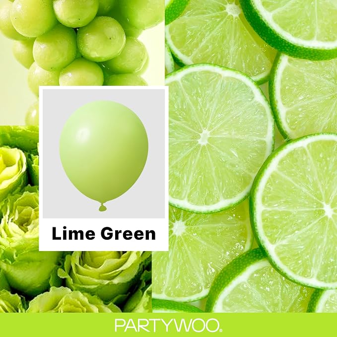 PartyWoo Lime Balloons 152pcs Green Light Green Color 18 12 10 5 Inch | Balloons - Image 2