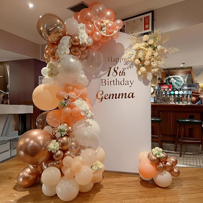 HILAVO Rose Gold Balloons Garland Arch Kit 18 10 5 In Rose Gold Heart Foil - Image 3