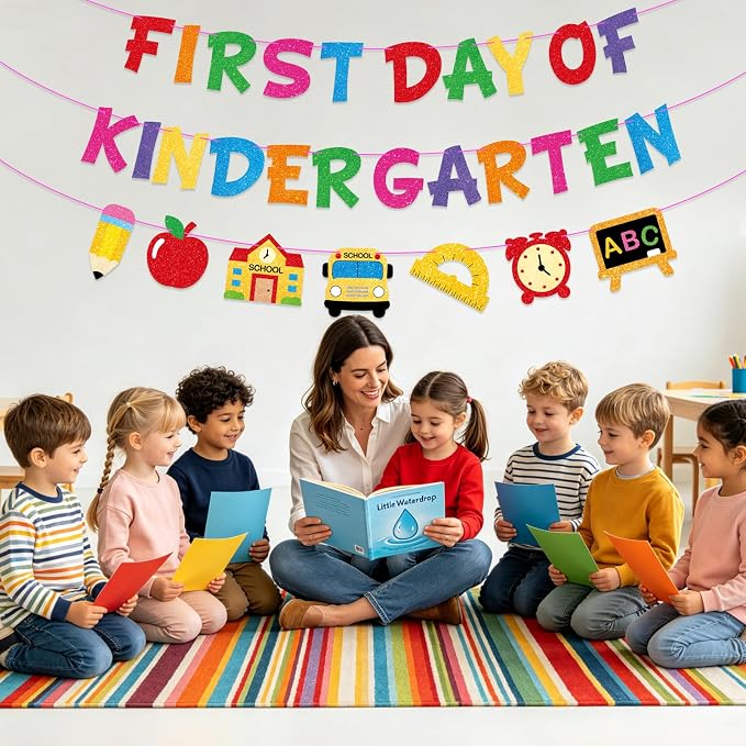 First Day Of Kindergarten Banner Decor, Back To School Kindergarten Garland - Image 5