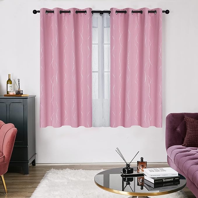Deconovo Living Room Curtains 45 Inches Long, Thermal Insulated, Room Darkening - Image 2