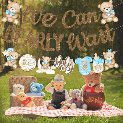 CANDY CHEF We Can Bearly Wait Banners Bear Baby Shower Banner Teddy Bear Baby - Image 9