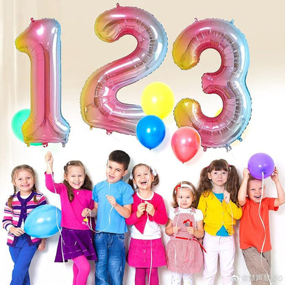 40 Inch Number Balloons 0-9 Rainbow Gradient Large Number 7 Balloons, Digital - Image 4