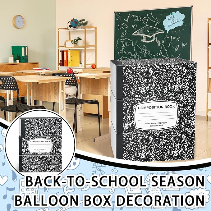 Denylo pro 3 Pcs Back to School Balloon Box Decoration Sets NoteBook Balloon Box - Image 6
