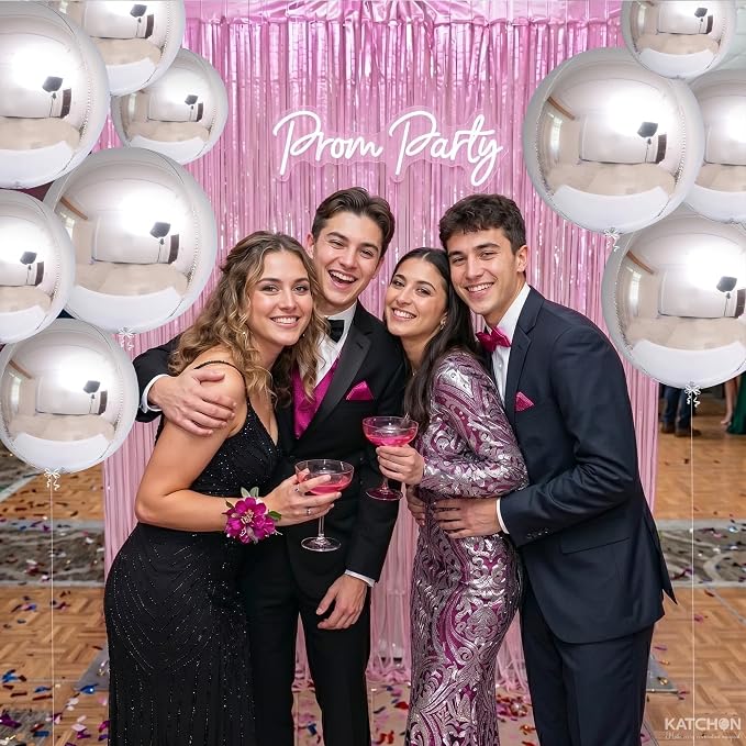 KatchOn Metallic Silver Balloons - Image 5