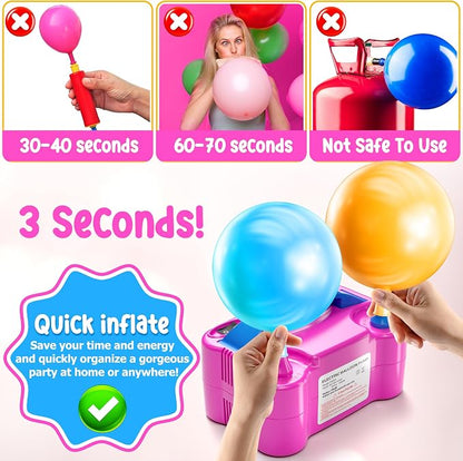 Electric Balloon Pump, Portable Dual Nozzle Electric Balloon Inflator Blower - Image 7