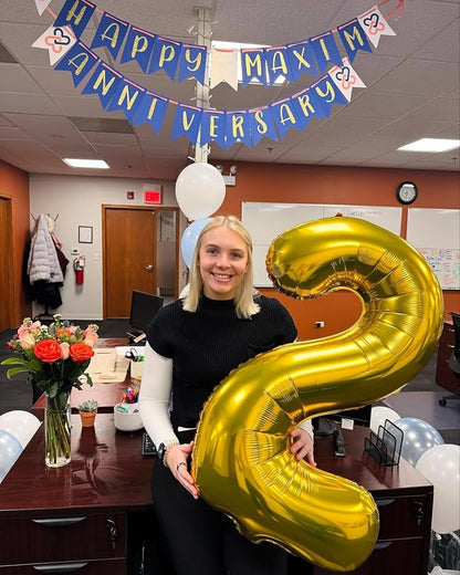 40 Inch Gold Number 5 Balloon Birthday Party Decorations - Image 2