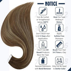 Full Shine Seamless Tape in Hair Extensions Human Hair Color 4/24/4 Medium Brown to Honey Blonde 14Inch Invisible Human Hair Extensions Tape in 20Pcs 50Gram Double Sided Tape in Hair Extensions