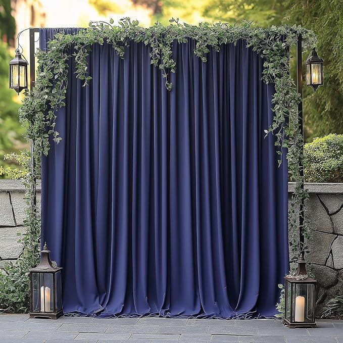 ESGOTBME 10x10ft Wrinkle Free Navy Blue Backdrop Curtain - Image 7