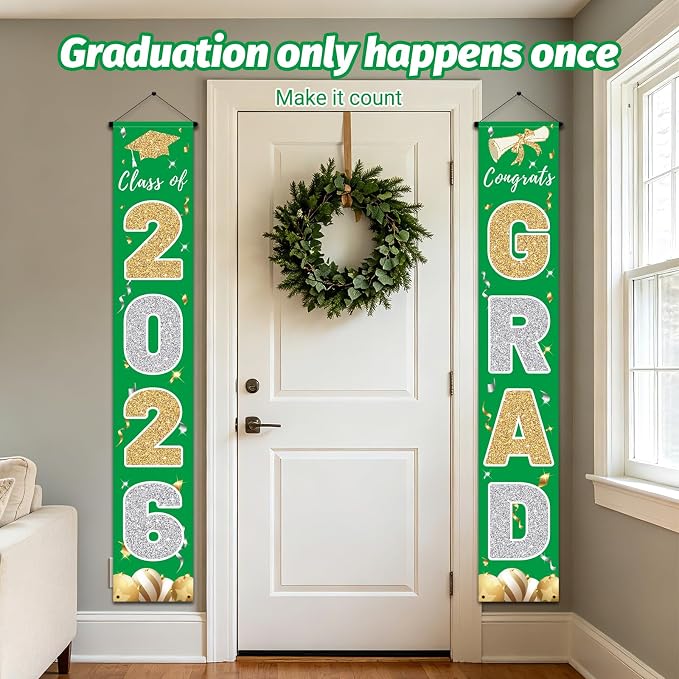 Graduation Decorations 2026, Class of 2026 Banner Congrats Grad | Porch Sign - Image 4