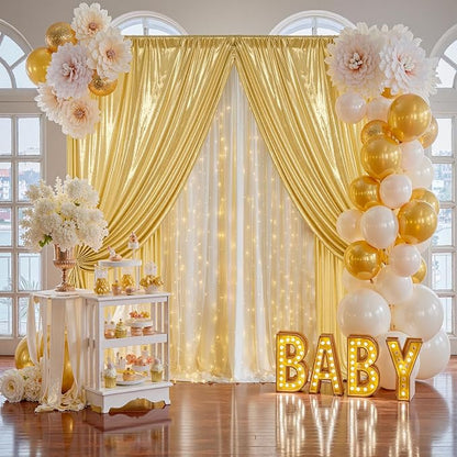 20x10FT Gold Sequin Backdrop Curtain - Image 5