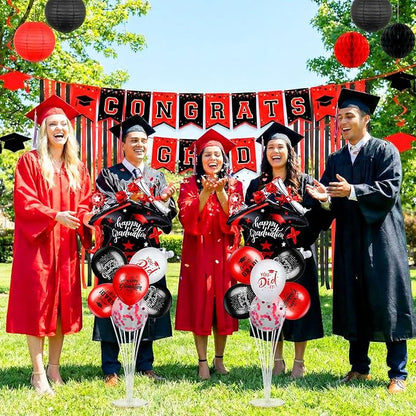 Jenaai Red and Black 27 Pcs 2026 Graduation Balloon Centerpiece - Image 6