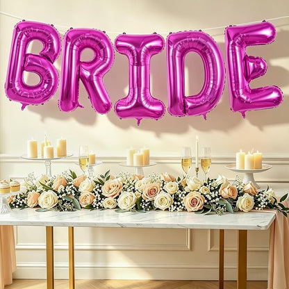 BRIDE Balloons Bachelorette, Hot Pink BRIDE Letter Balloon Bridal Balloons | - Image 7