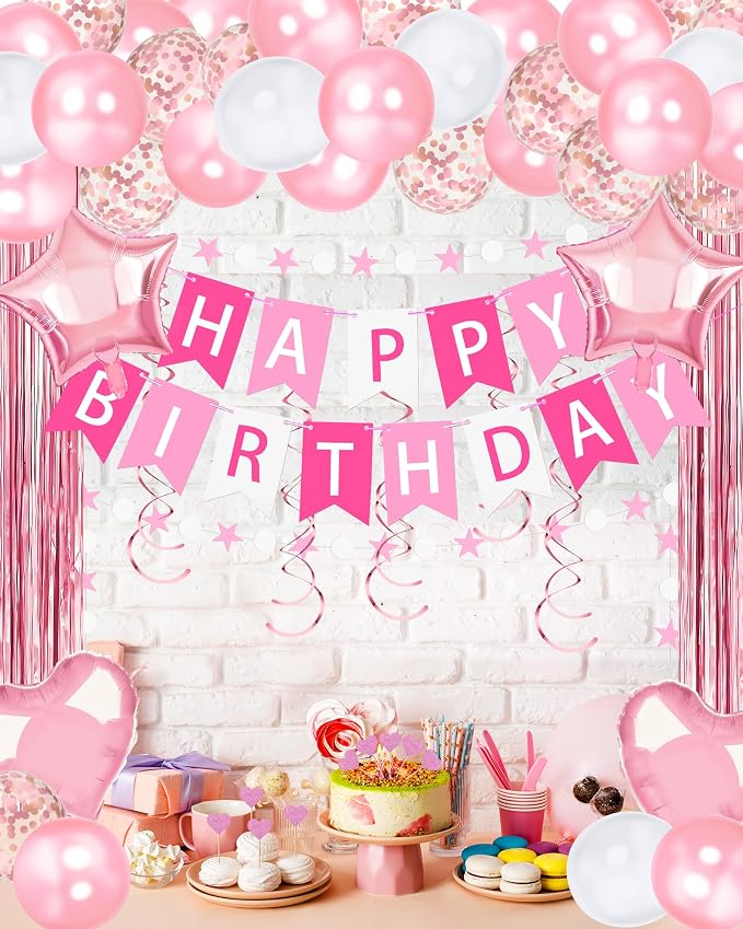 Pink Happy Birthday Party Decorations - Image 5