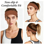 Headbands for Women Non-Slip Elastic Hair Bands, 6 Pack Stretchy Soft Cloth Sweat Band, Fabric Workout Headband, Fashion Head Bands for Yoga Running Sports