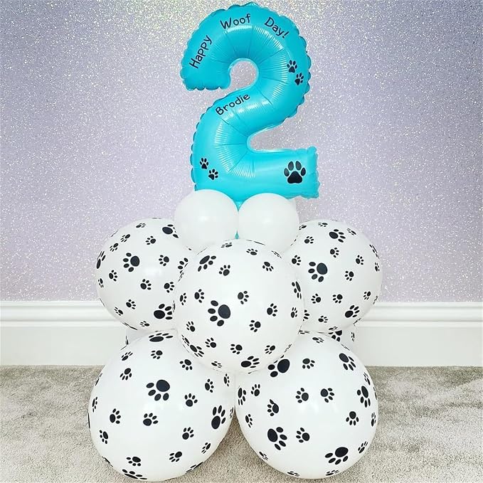 Dog Paw Print Balloons, Cute Puppy Pet Theme Birthday Latex Balloons - Image 6