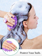 HEETA Scalp Massager Hair Growth 2-Pack, Soft Silicone Scalp Scrubber Shampoo Brush for Exfoliation Dandruff Removal Head Massage Stress Relax, Wet & Dry Use for Women Men Thick Thin Curly Hair Care