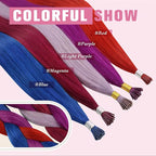 YoungSee Blue I Tips Hair Extensions 16 Inch I Tip Extensions Blue Colorful Hair Extension I Tip 40s Human Hair Extensions I Tips Experimenting with Colors for Prom 25g
