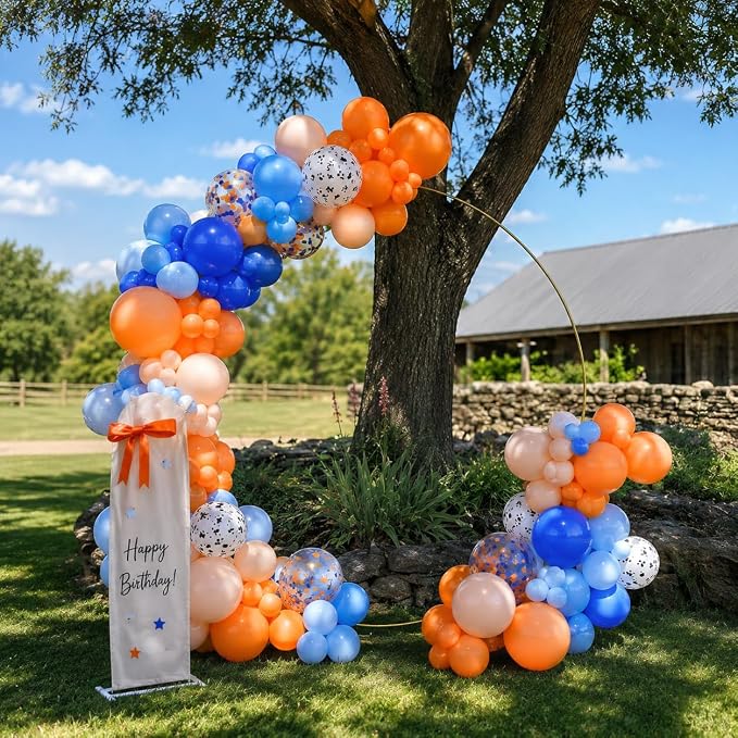 Blue and Orange Balloons, Dog Paw Print Balloons 12 inch Light Blue Balloon - Image 3