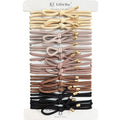 15 Packs Knotted Hair Ties – Hair Elastic Ponytail Holders for Women – No Damage Hair Bands for Thick Hair in Elegant Brown