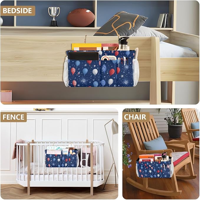 Bedside Caddy Hanging Bunk Bed Caddy Bed Organizer Hanging Pocket - Image 8