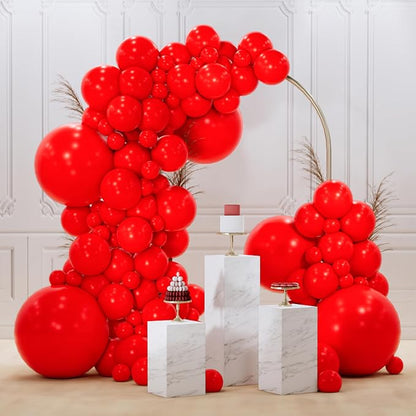 PartyWoo Red Balloons 145pcs Different Sizes of 18 12 10 5 Inch | Balloons by PartyWoo