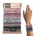 25 PCS Boho Hair Ties, Bracelets Hair Ties for Thick or Thin Hair, 5 Styles Boho Ties for Ponytail Holders, 2.36’’ Hair Ties No-Damage, Christmas Gifts, Multicolor