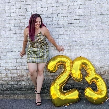 Gold 21st Birthday Balloons for Her, 40In Gold Mylar Foil Number 21 Balloons - Image 3